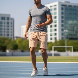 Moose Relaxed Fit Men’s Athletic Shorts NWT Tan Size 34